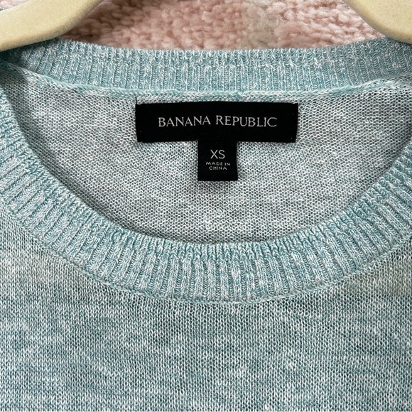 Banana Republic Short Sleeve Sweater Lightweight Knit Size XS Linen Blend - Picture 3 of 9